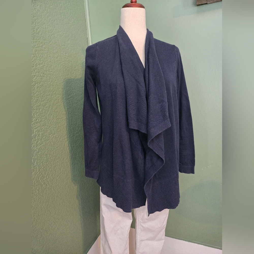 Lands' End Dark Blue Ribbed Cardigan
